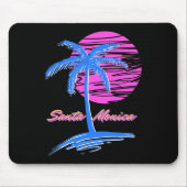Santa Monica Beach Outrun 80s Esthetische Vaporwav Muismat (Voorkant)