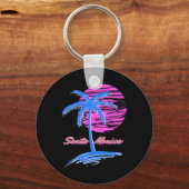 Santa Monica Beach Outrun 80s Esthetische Vaporwav Sleutelhanger (Voorkant)