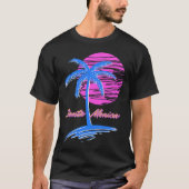 Santa Monica Beach Outrun 80s Esthetische Vaporwav T-shirt (Voorkant)