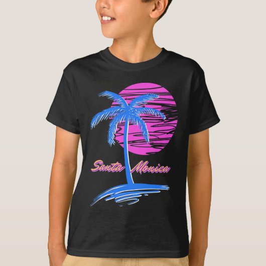 Santa Monica Beach Outrun 80s Esthetische Vaporwav T-shirt (Voorkant)