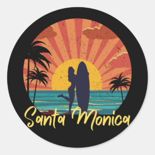 Santa Monica Beach Ronde Sticker