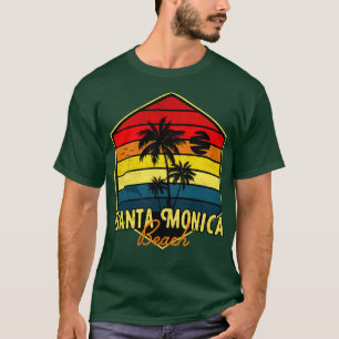 Santa Monica Beach Surfen Californië Retro T-shirt