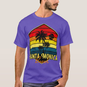 Santa Monica Beach Surfen Californië Retro T-shirt