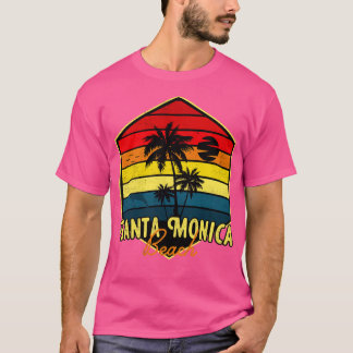 Santa Monica Beach Surfen Californië Retro T-shirt