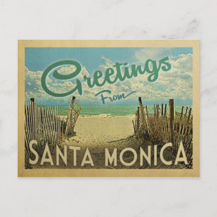 Santa Monica Beach Vintage Revel Briefkaart