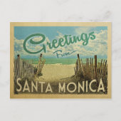 Santa Monica Beach Vintage Revel Briefkaart (Voorkant)