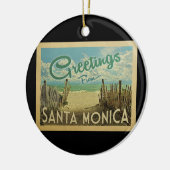 Santa Monica Beach Vintage Revel Keramisch Ornament (Links)