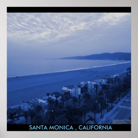 SANTA MONICA BLAUW POSTER (Voorkant)
