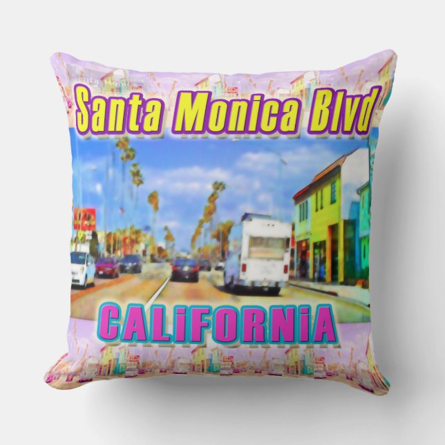 "Santa Monica Blvd 1" Kussen (Voorkant)