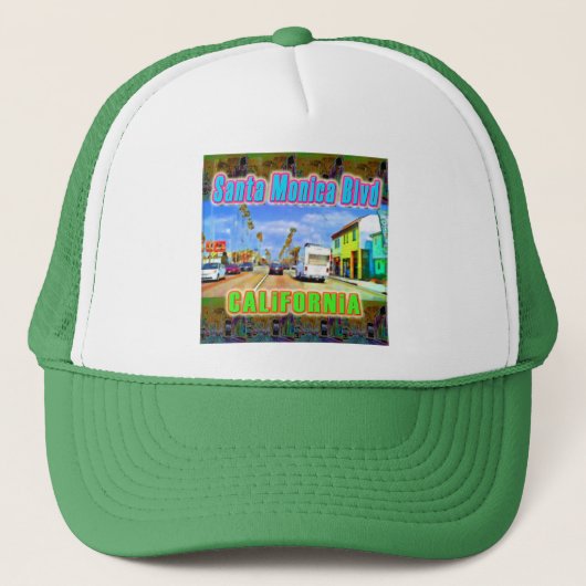 "Santa Monica Blvd 2" Hoed Trucker Pet (Voorkant)