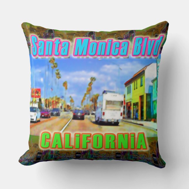 "Santa Monica Blvd 2" Pillow Kussen (Voorkant)
