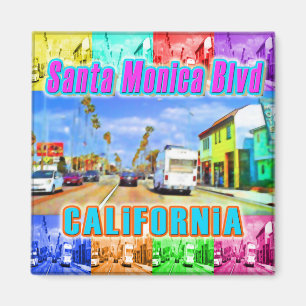 "Santa Monica Blvd 3" Magnet