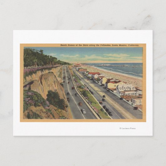 Santa Monica, CA - Beach Scene Along Palisades Briefkaart (Voorkant)