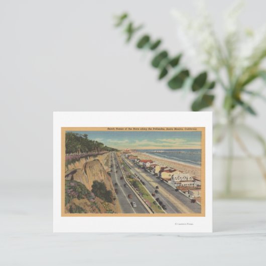 Santa Monica, CA - Beach Scene Along Palisades Briefkaart (Staand voorkant)