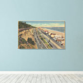 Santa Monica, CA - Beach Scene Along Palisades Canvas Afdruk (Insitu (Houten vloer))