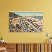 Santa Monica, CA - Beach Scene Along Palisades Canvas Afdruk (Insitu (Woonkamer))
