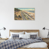 Santa Monica, CA - Beach Scene Along Palisades Canvas Afdruk (Insitu (Slaapkamer))
