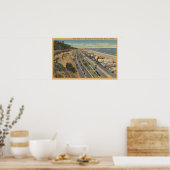 Santa Monica, CA - Beach Scene Along Palisades Poster (Keuken)
