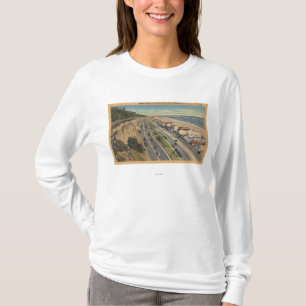 Santa Monica, CA - Beach Scene Along Palisades T-shirt