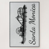 Santa Monica CA California Pier Silhouette Cali Legpuzzel (Verticaal)