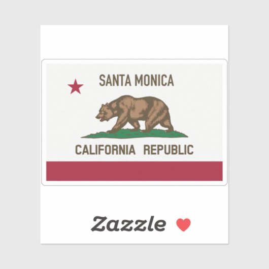 Santa Monica CA Flag Sticker (Vel)