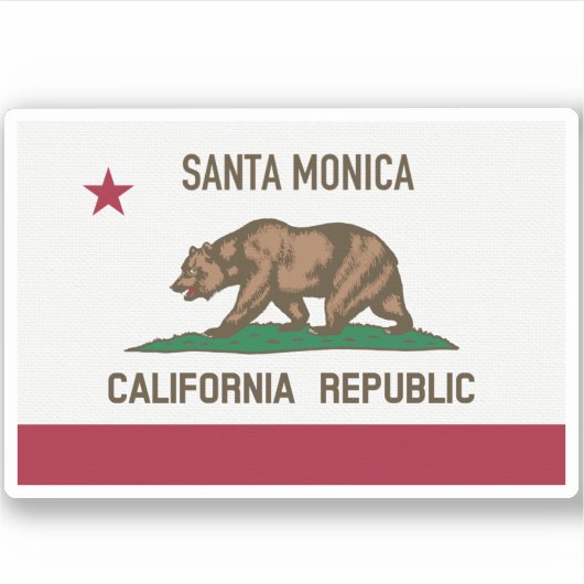 Santa Monica CA Flag Sticker (Voorkant)