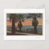 Santa Monica, CA - Yacht Harbour en Sunset Uitzich Briefkaart (Voorkant)