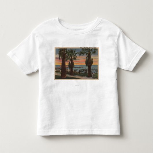 Santa Monica, CA - Yacht Harbour en Sunset Uitzich Kinder Shirts (Voorkant)