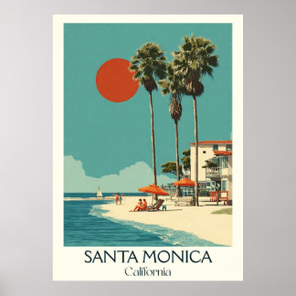 Santa Monica California Art Print | Iconisch stran