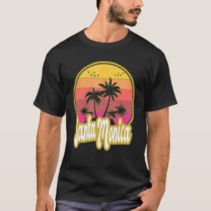 Santa Monica California Beach Retro Sunset T-shirt