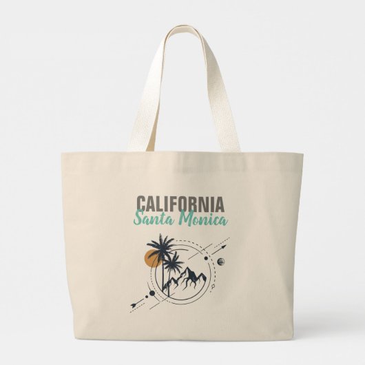 Santa Monica California Geometric Palms Grote Tote Bag (Achterkant)