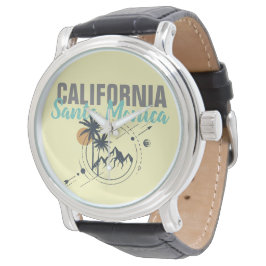 Santa Monica California Geometric Palms Horloge