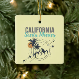 Santa Monica California Geometric Palms Keramisch Ornament