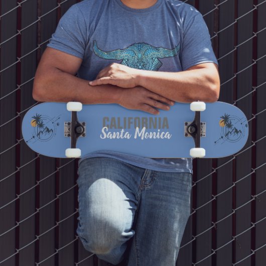 Santa Monica California Geometric Palms Persoonlijk Skateboard (Buiten 3)