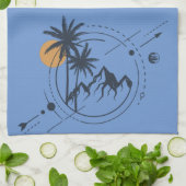 Santa Monica California Geometric Palms Theedoek (Gevouwen)