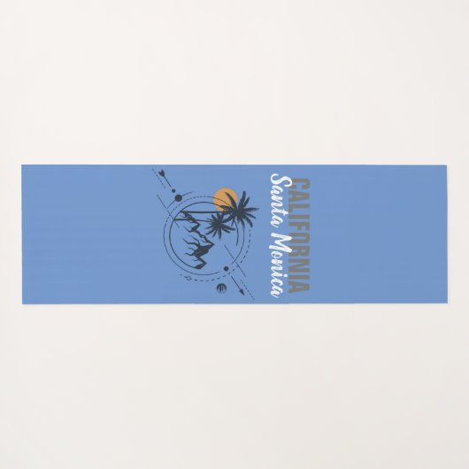 Santa Monica California Geometric Palms Yogamat (Achterkant (horizontaal))