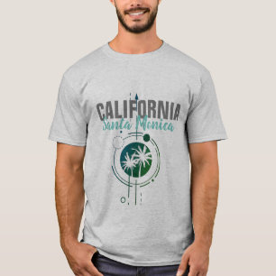 Santa Monica California Geometrische palmen T-shirt