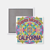 Santa Monica CALIFORNIA Happy Magnet (Voorkant / Achterkant)