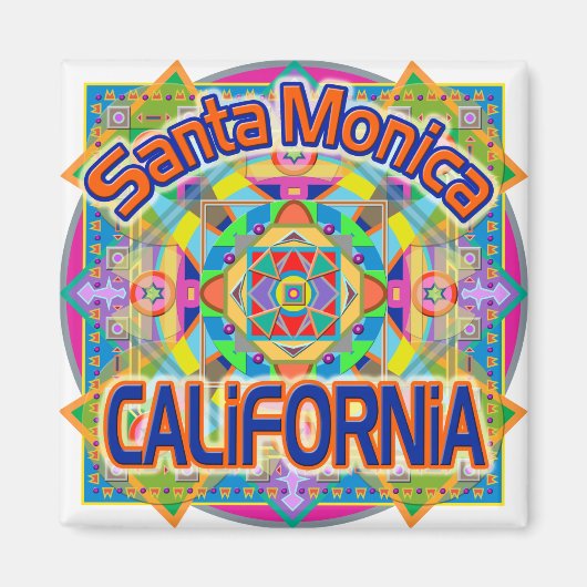 Santa Monica CALIFORNIA Happy Magnet (Voorkant)