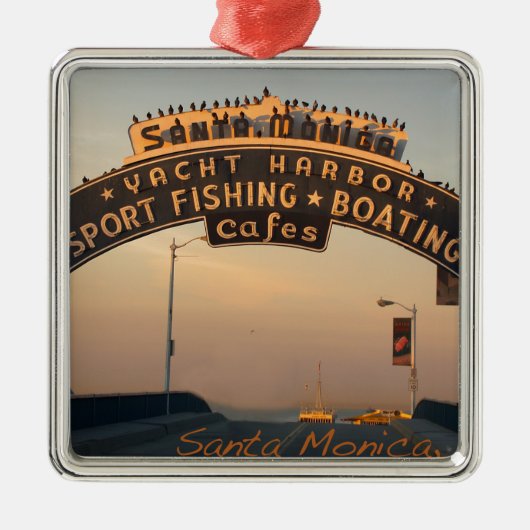 Santa Monica California Metalen Ornament (Voorkant)
