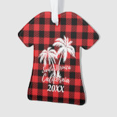 Santa Monica California Palm Tree gepersonaliseerd Ornament (voorkant)