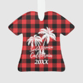 Santa Monica California Palm Tree gepersonaliseerd Ornament (achterkant)