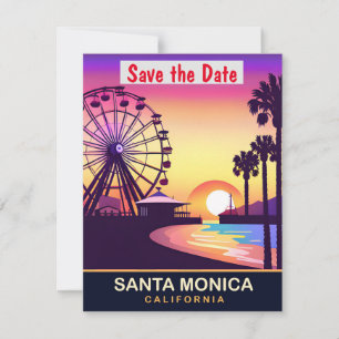 Santa Monica California Pier Trouwuitnodiging Save The Date