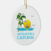 Santa Monica California Sailing Keramisch Ornament (Rechts)