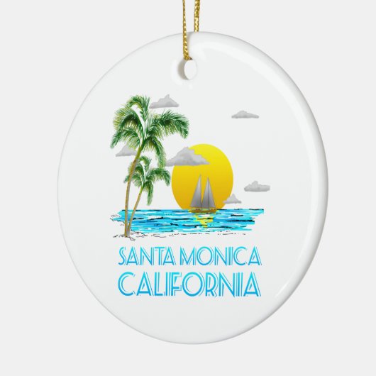 Santa Monica California Sailing Keramisch Ornament (Links)