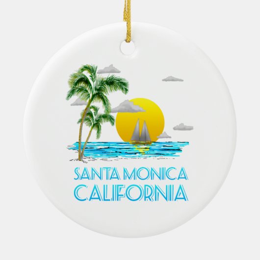 Santa Monica California Sailing Keramisch Ornament (Achterkant)