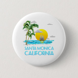 Santa Monica California Sailing Ronde Button 5,7 Cm