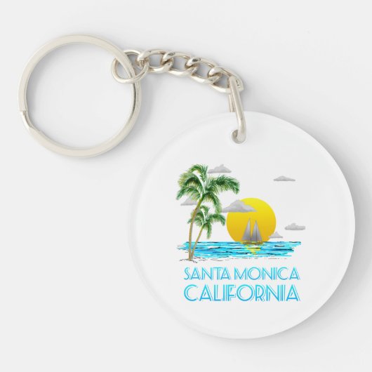 Santa Monica California Sailing Sleutelhanger (Voorkant)
