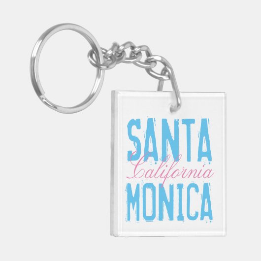 Santa Monica California Sleutelhanger (Voorkant Links)