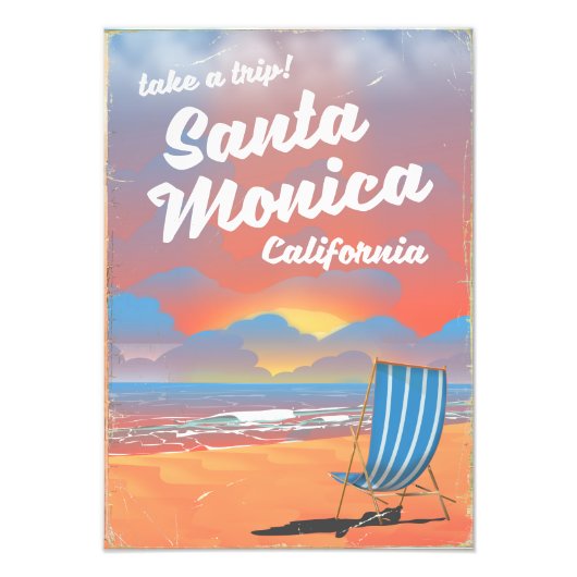 Santa Monica California  strand poster (Voorkant)